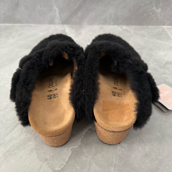 Women’s Birkenstock Papillio Fanny Teddy Shearling Mule Wedge Clog US 9 EU 40 - Picture 8 of 16